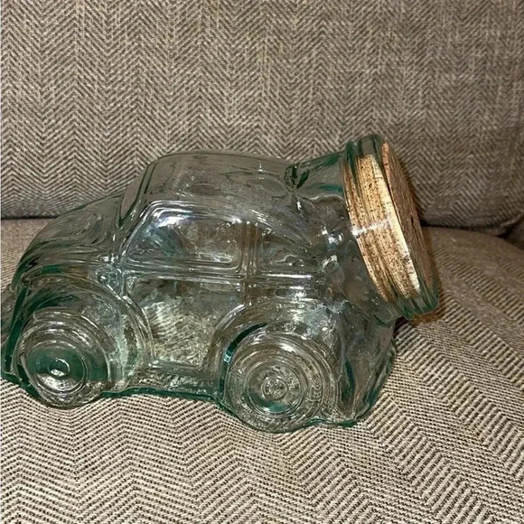 Vintage Hermetic Glass Cork Canister Jar VW Volkswagen Beetle Bug Car - Picture 7 of 7